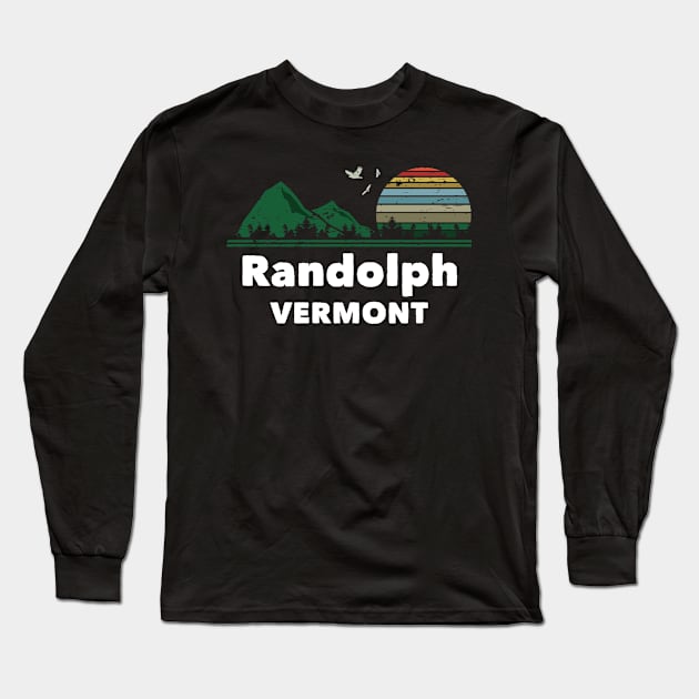 Mountain Sunset Flying Birds Outdoor Randolph Vermont Long Sleeve T-Shirt by greenrepublicmerch